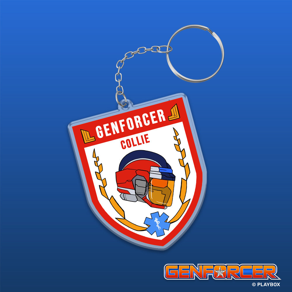 Genforcer Station Badge Keychain SCDF Collie