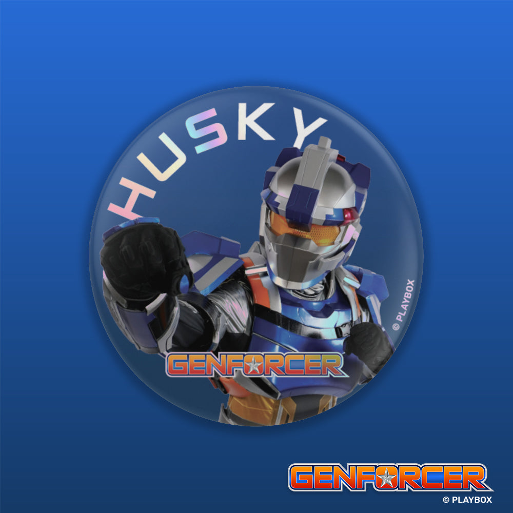 Genforcer Heroes Pinback Button Badge Husky