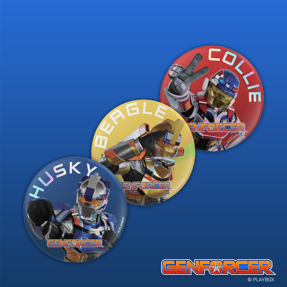 Genforcer Heroes Pinback Button Badge Set of 3
